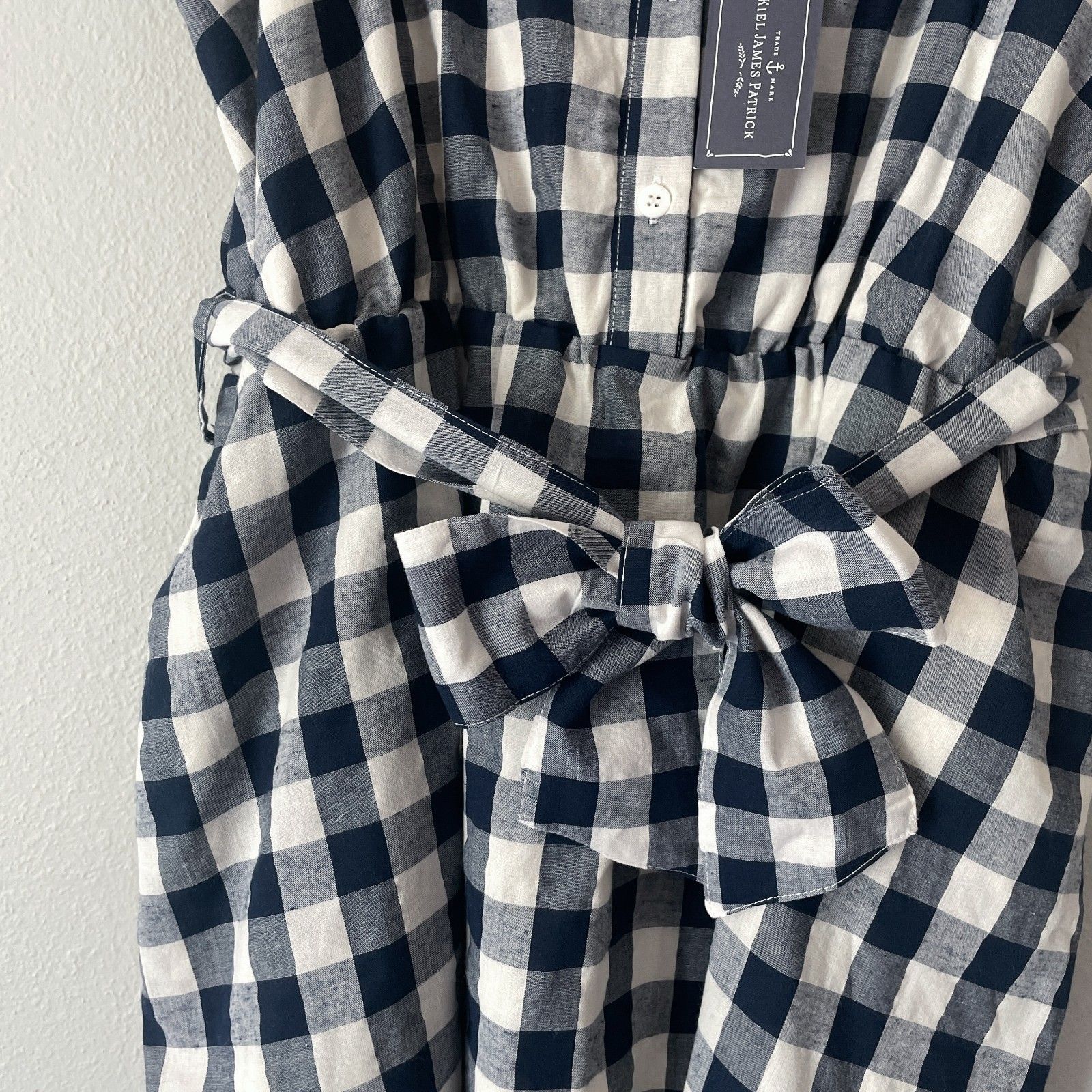 Kiel James Patrick Gingham Eyelet Lace Trim Cotton Dress Size Xl Sleeveless Nwt — image 4 of 8